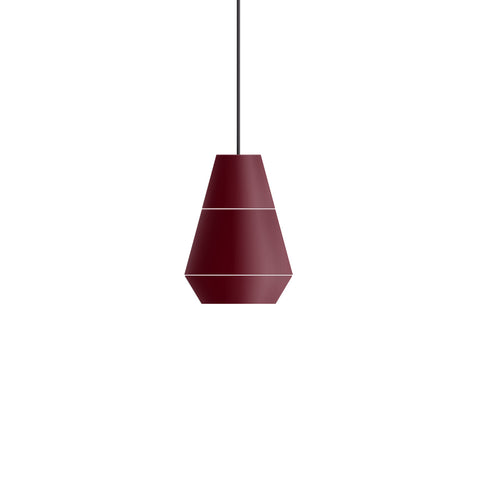 La Lava Ili Ili modular pendant lamp in burgundy, customizable statement lighting.