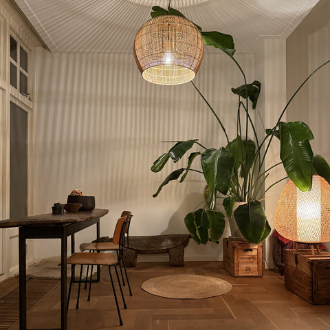 Rattan Bell Small Pendant